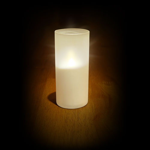 LED Candle light w/frosted vase