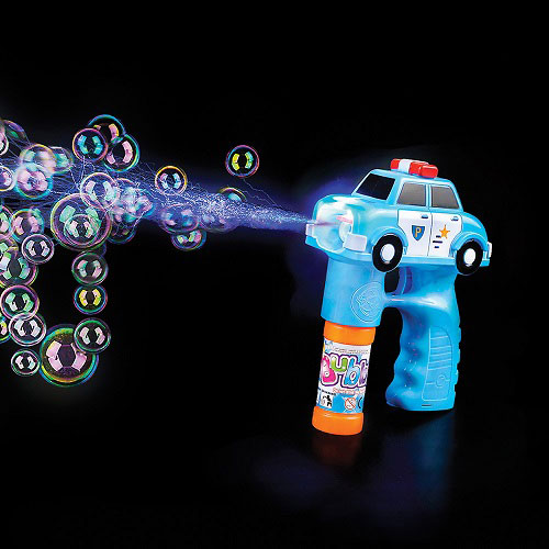 6″ LIGHT & SOUND POLICE CRUIZE BUBBLE BLASTER - 3 AA BATERIES INCLUDED & REPLACABLE