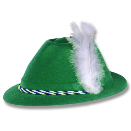 Tyrolean velour hat w/white feather