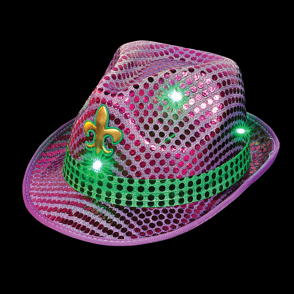 Sequin LED Mardi Gras hat