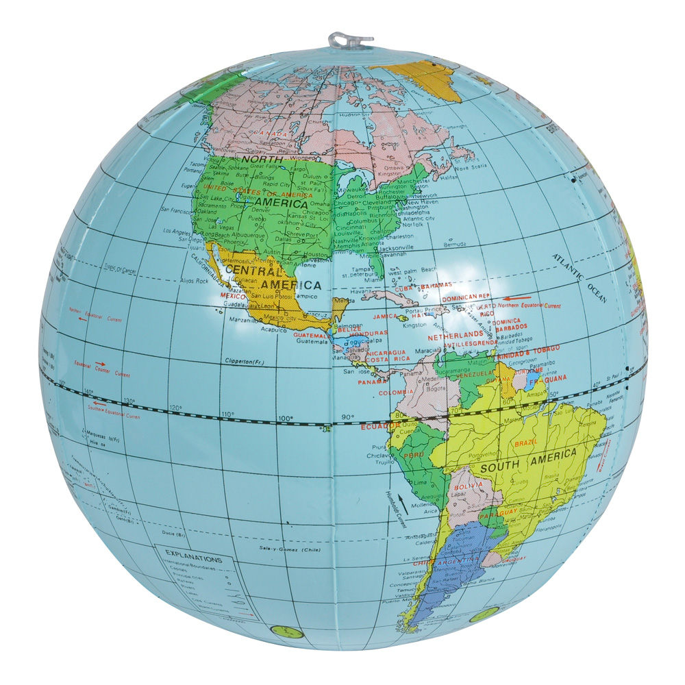 Globe terrestre gonflable 16″