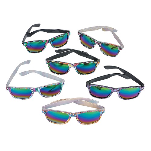 CHEVRON SUNGLASSES WITH MIRROIR LENSES ( DZ)