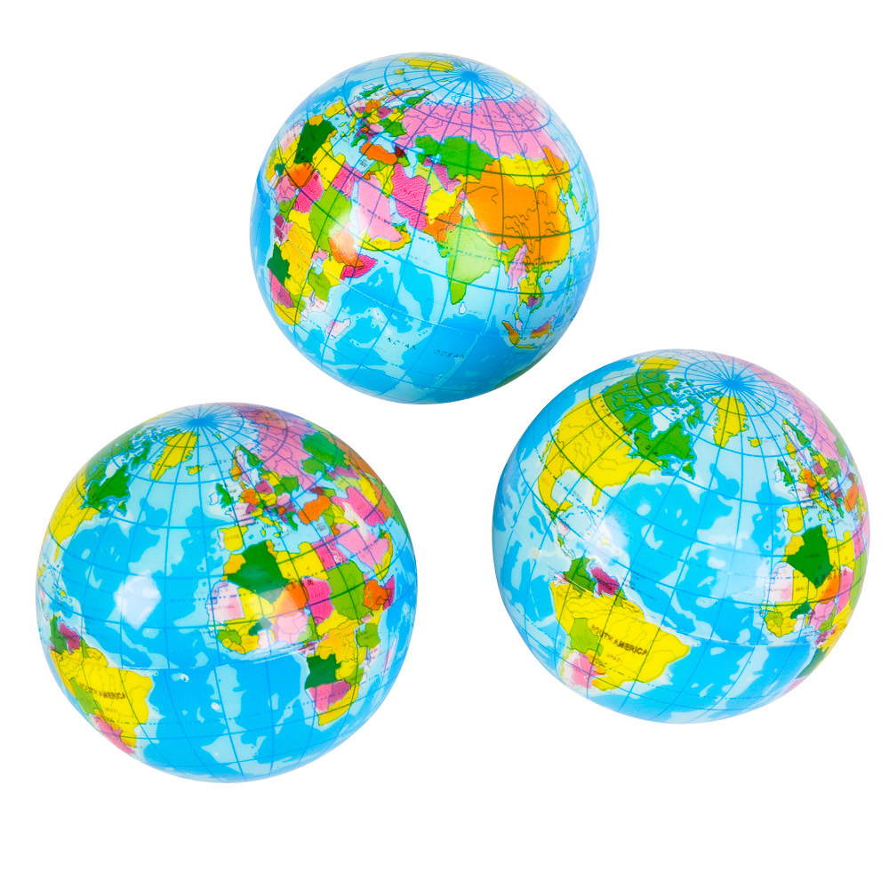 Squeeze ball earth 3″