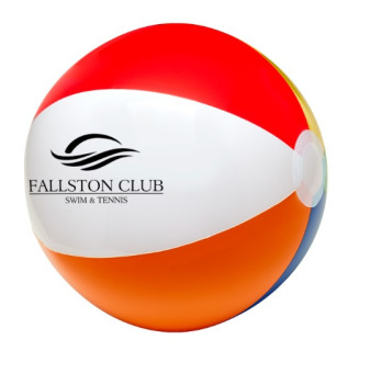 Ballon de plage six couleurs 12"