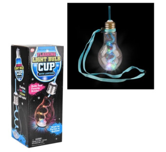 16oz Flashing Light Bulb Cup With Lanyard