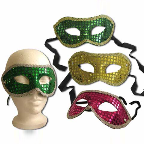 Sequin mask with ribbon