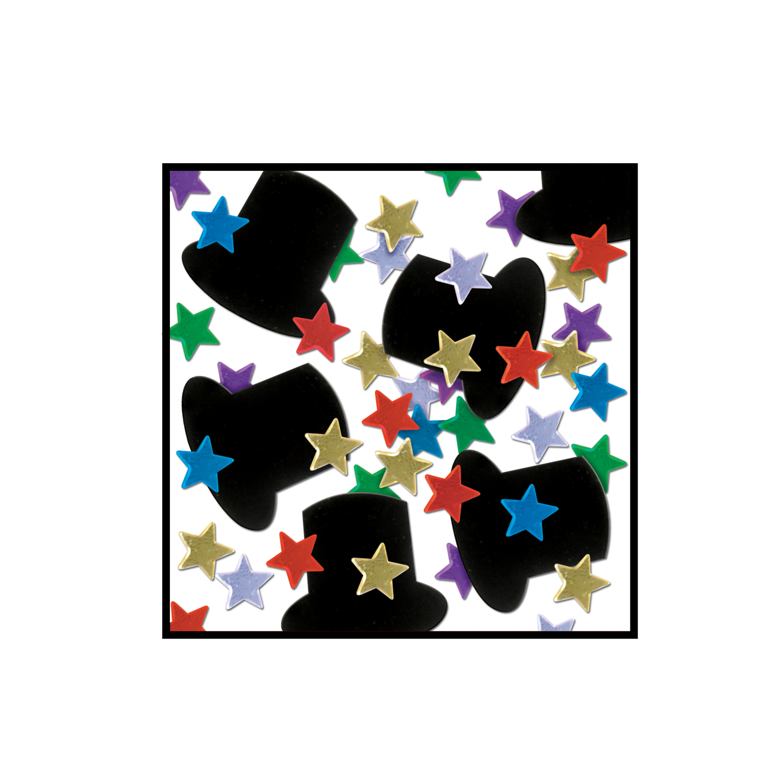 Top hats & mini stars table confetti