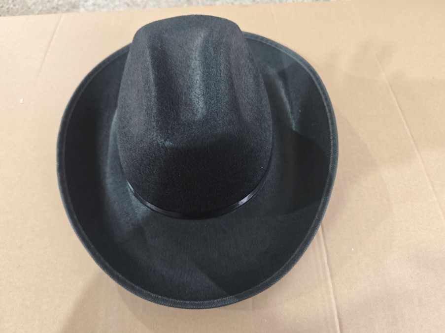 CHAPEAU DE COWBOY EN FEUTRE NOIR AVEC BANDE NOIR