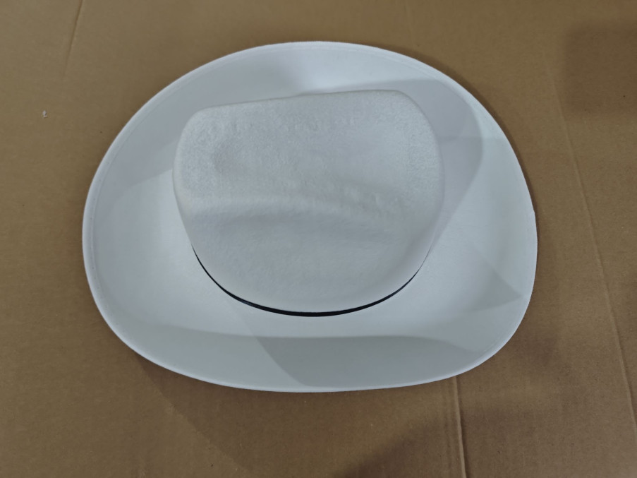 CHAPEAU DE COWBOY EN FEUTRE BLANC AVEC BANDE NOIR